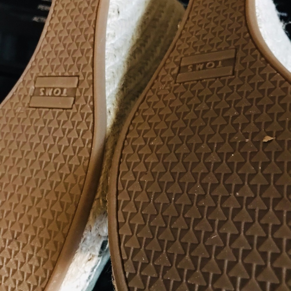Toms wedge heel shoe and teal greenNew never worn